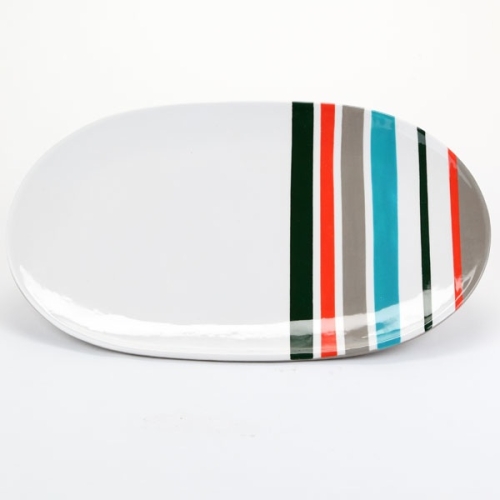 Snazzy Stripes Oval Platter