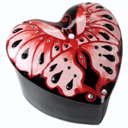 Butterfly Slanted Heart Box