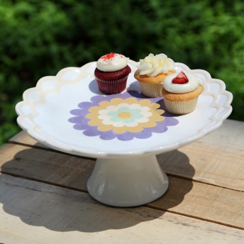 Modern Bloom Cake Plate